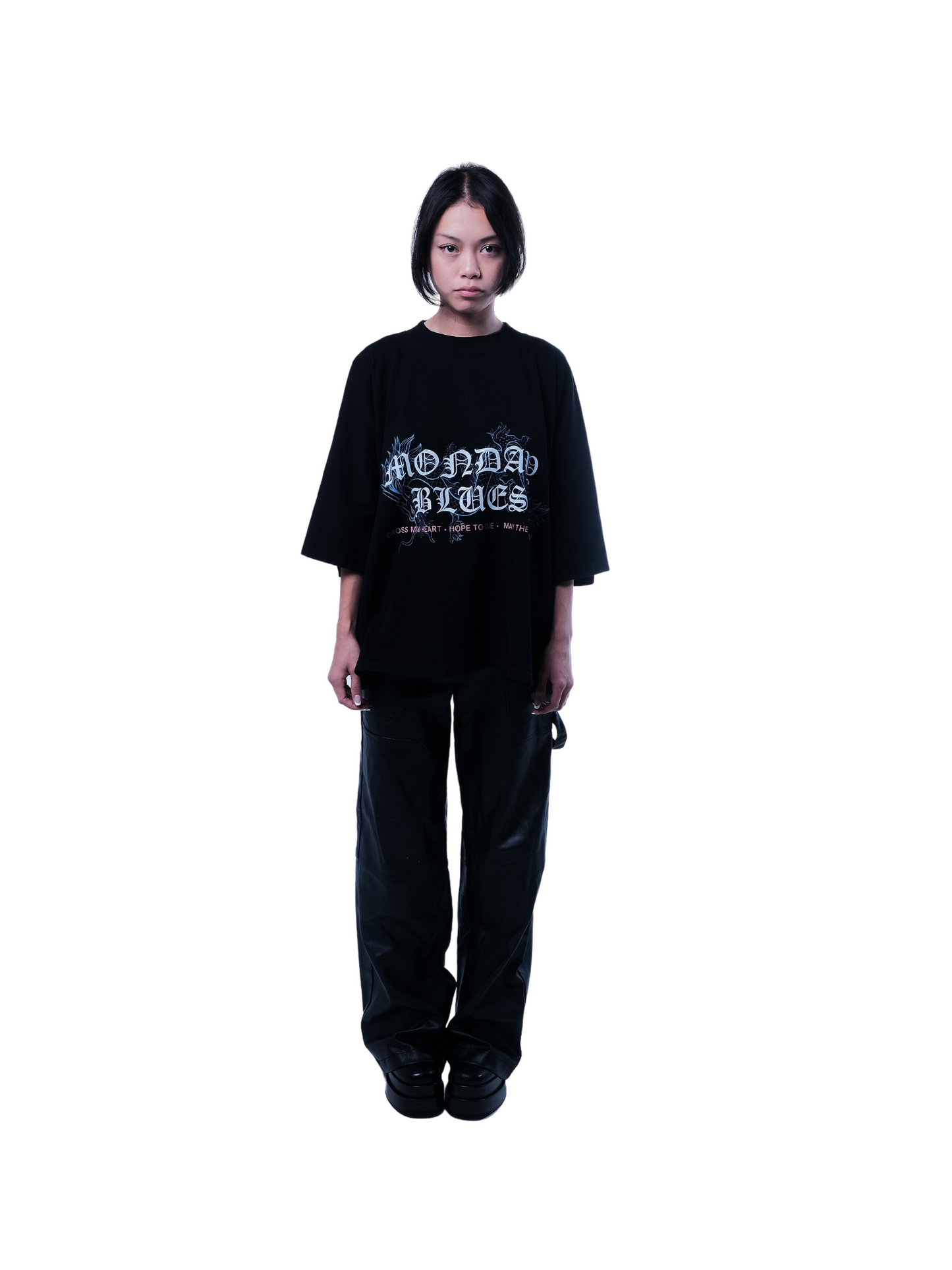 MONDAY BLUES T-SHIRT IN BLACK