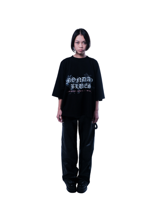 MONDAY BLUES T-SHIRT IN BLACK